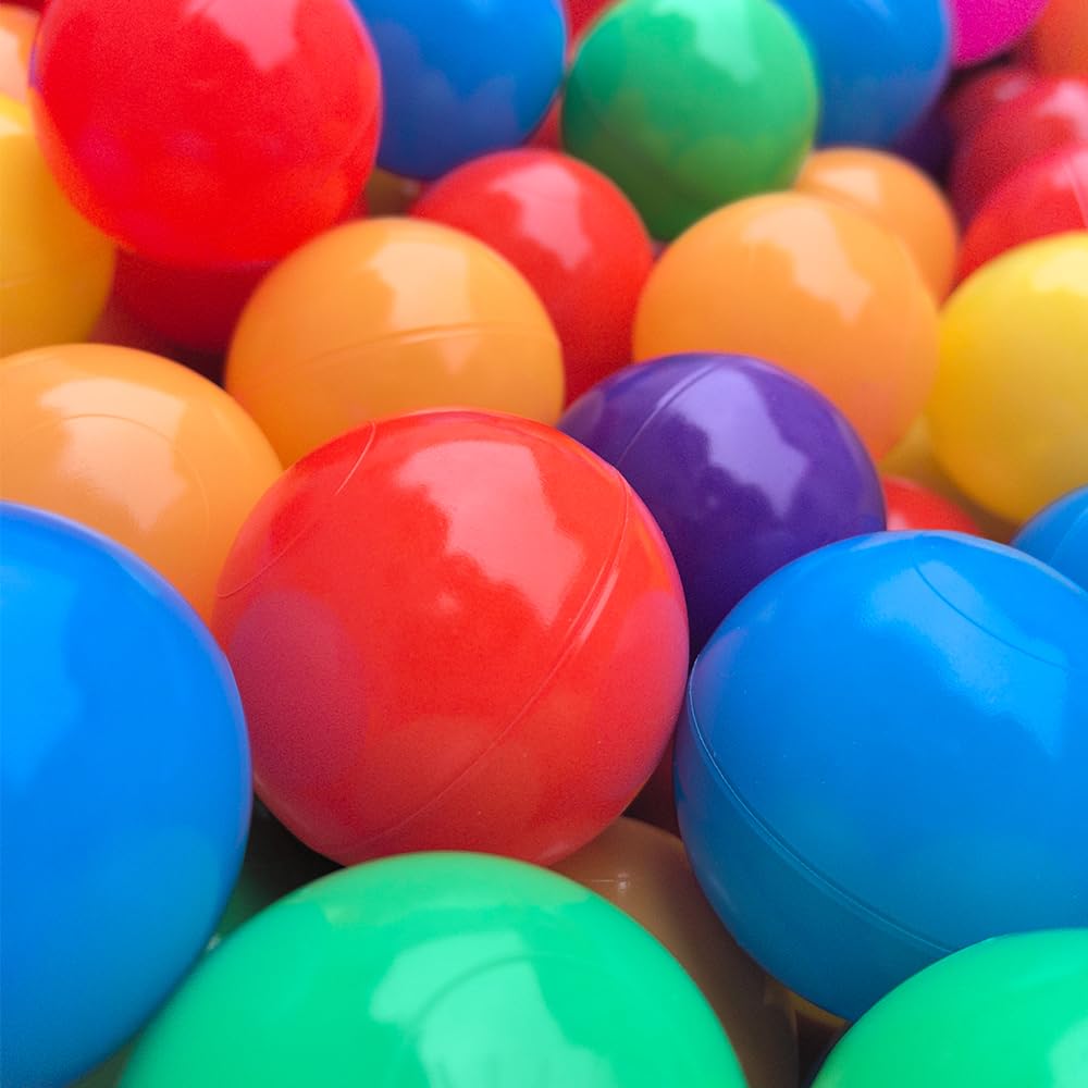100pcs BPA Free Crush Proof Plastic Ball Pit Balls with Net Bag G586