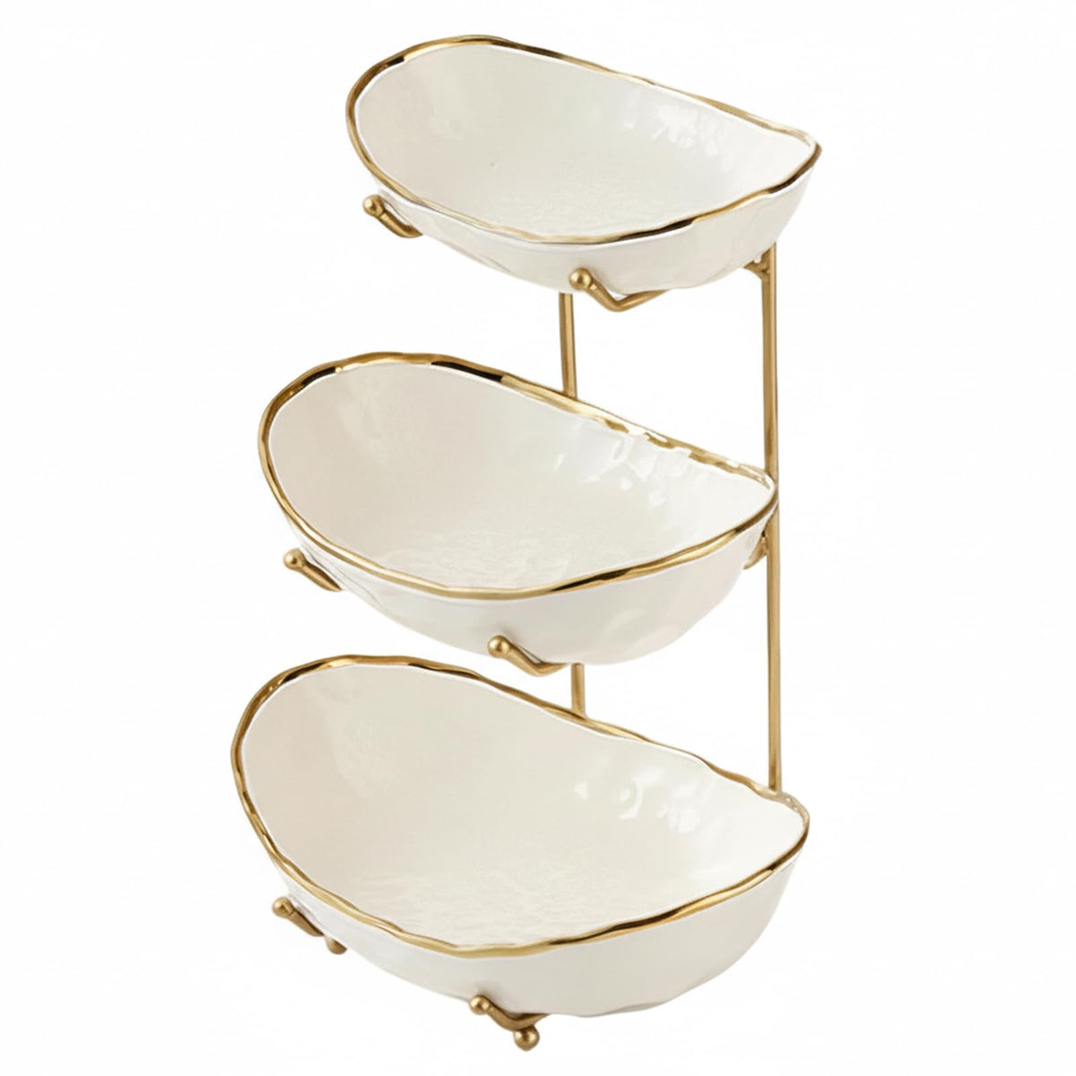 3-Tier Ceramic Fruit Bowl with Stand S17291