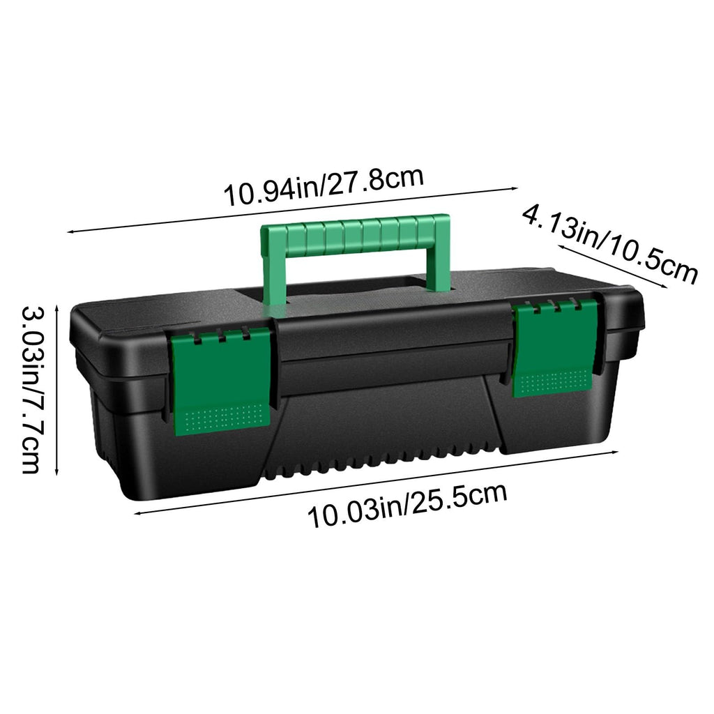 10-Inch Plastic Toolbox with Removable Tray and Double Lock A721710