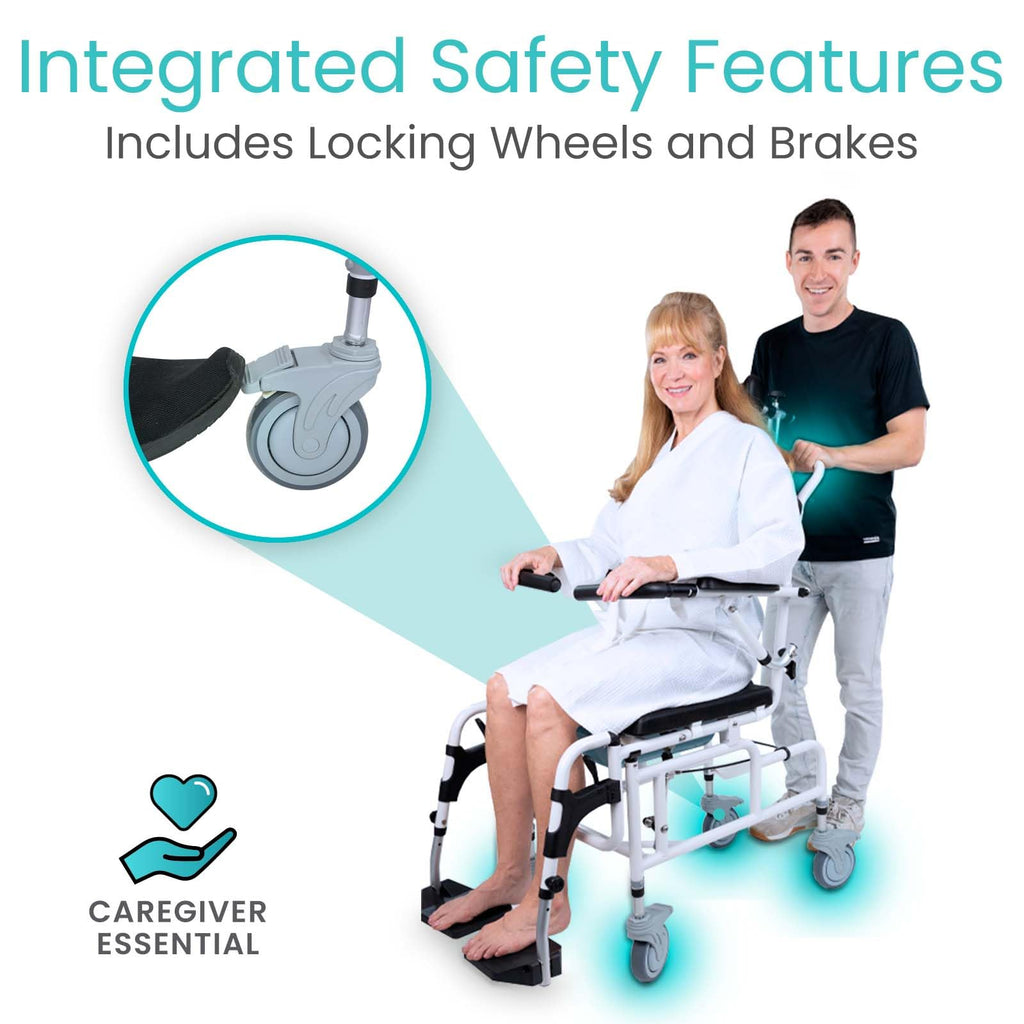 Reclining Shower Chair with Wheels T437964