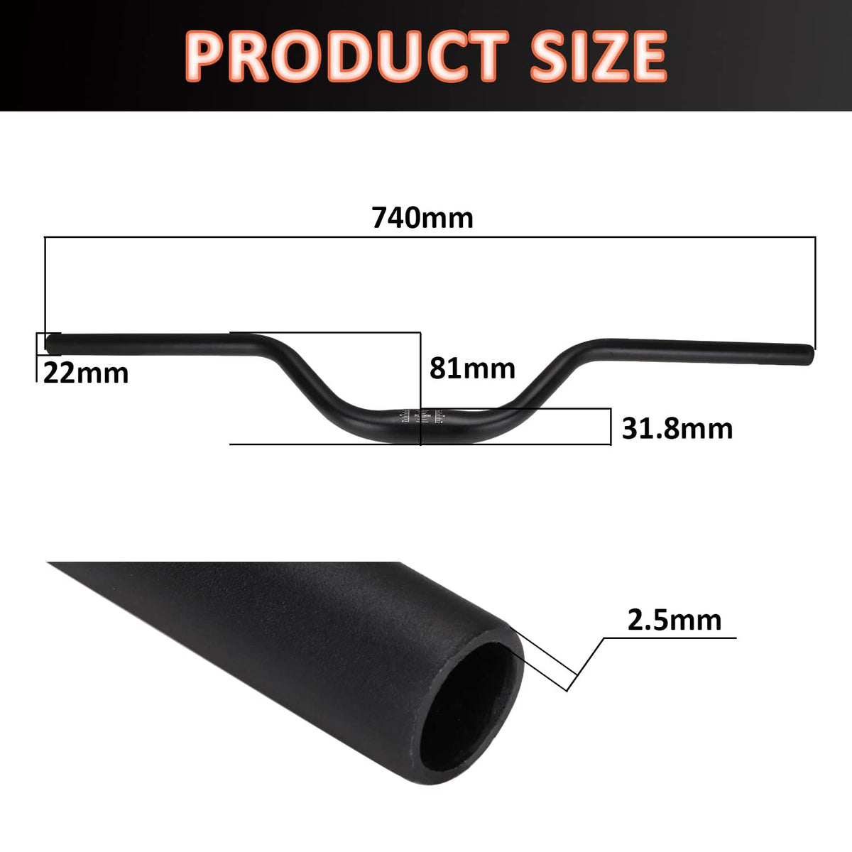 7/8'' 22MM Aluminum Handle Bar W5947