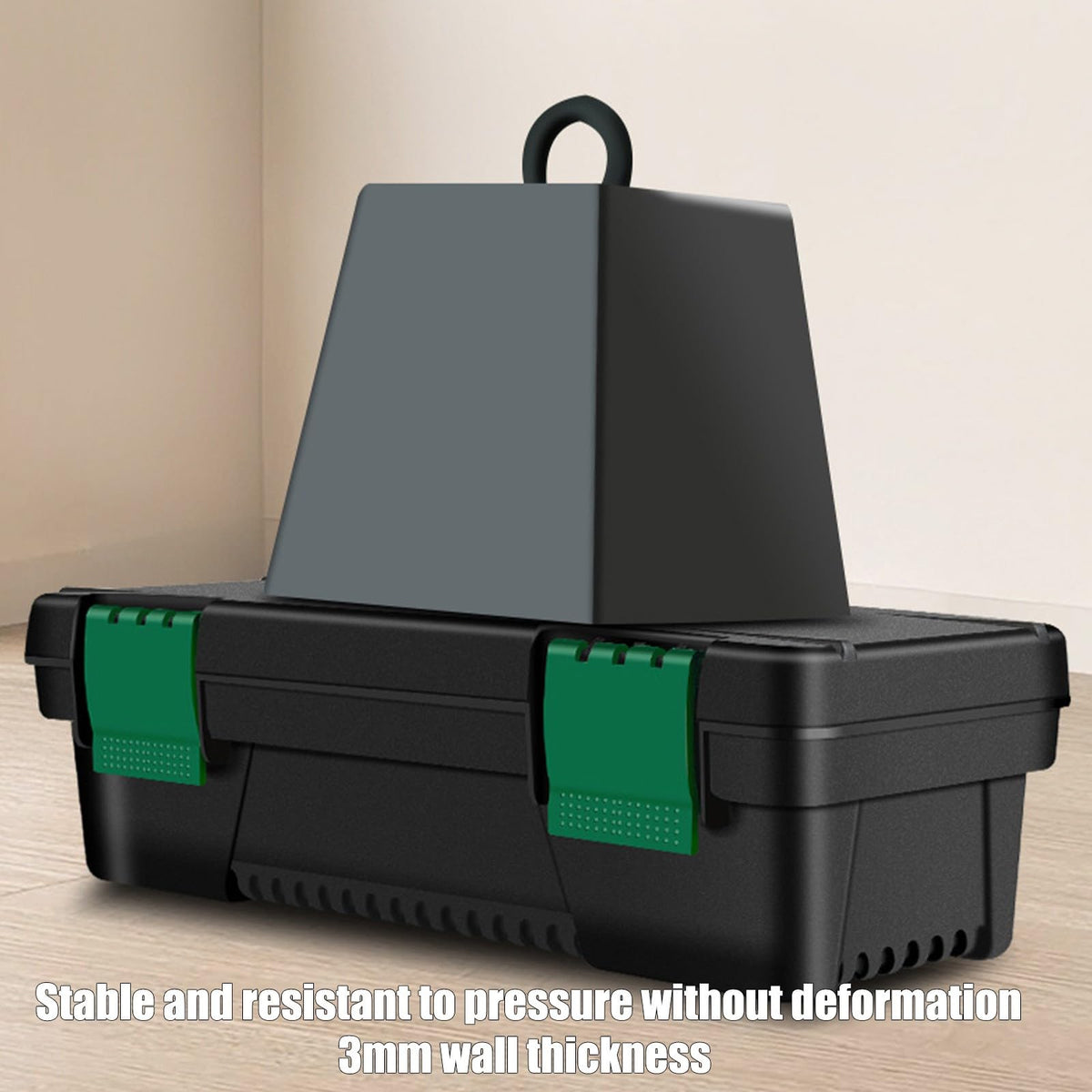 10-Inch Plastic Toolbox with Removable Tray and Double Lock A721710