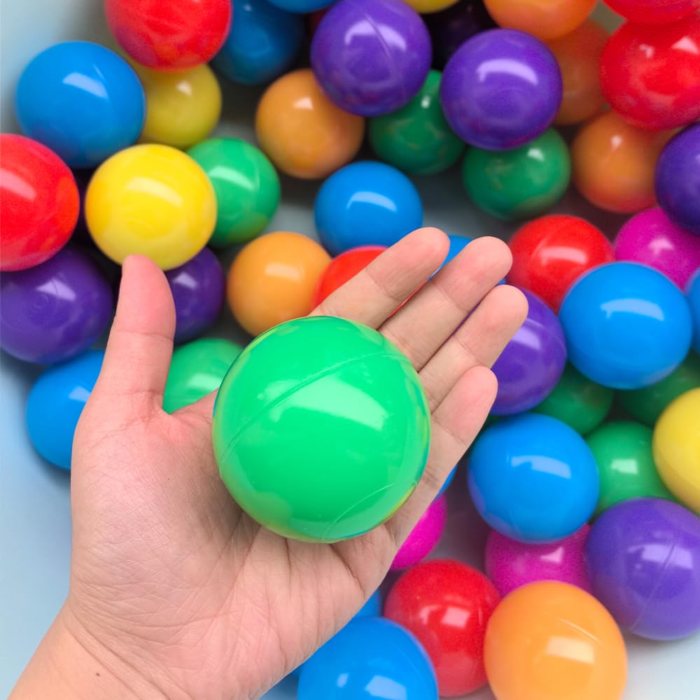 100pcs BPA Free Crush Proof Plastic Ball Pit Balls with Net Bag G586