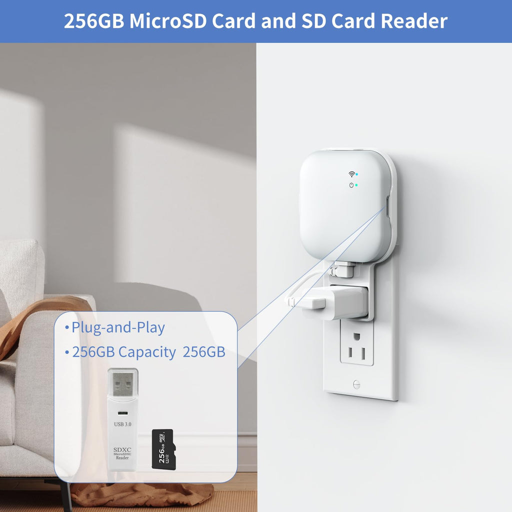 256GB MicroSD Card and Wall Mount with USB-C Cable O1208