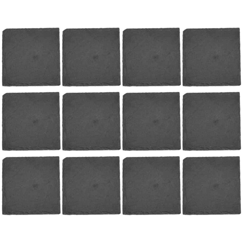 12 Pc Natural Stone Coasters with Non Slip Bottom S54623
