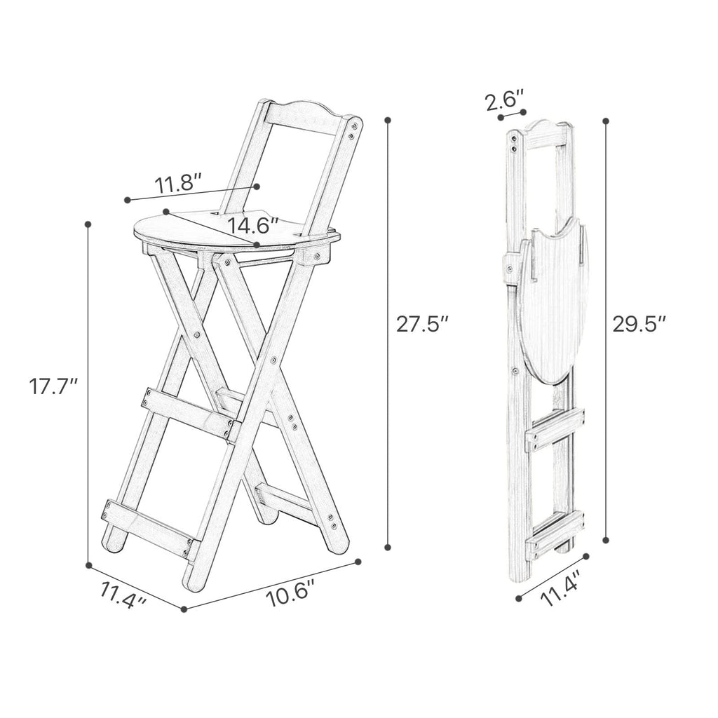 Foldable Bamboo Stool with Backs and Footrest C479001