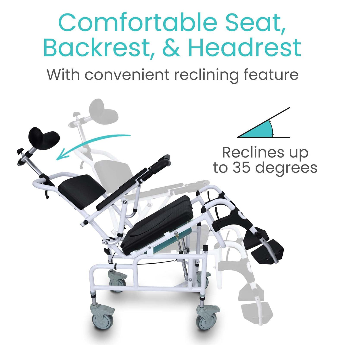 Reclining Shower Chair with Wheels T437964