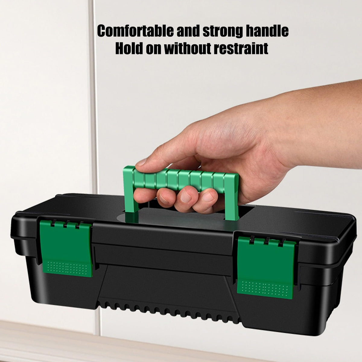 10-Inch Plastic Toolbox with Removable Tray and Double Lock A721710