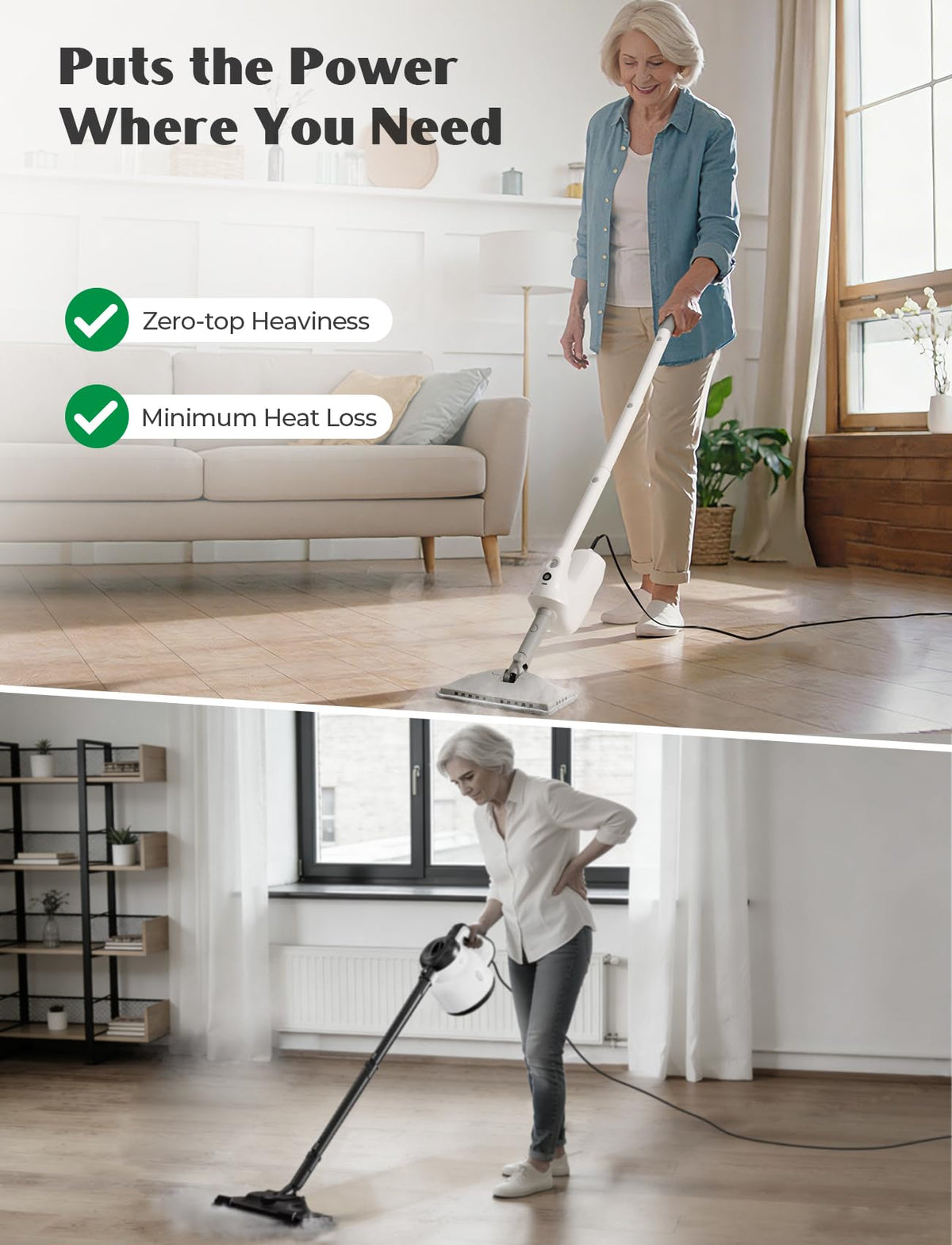10-in-1 Steam Mop with Detachable Handheld Steamer G4988
