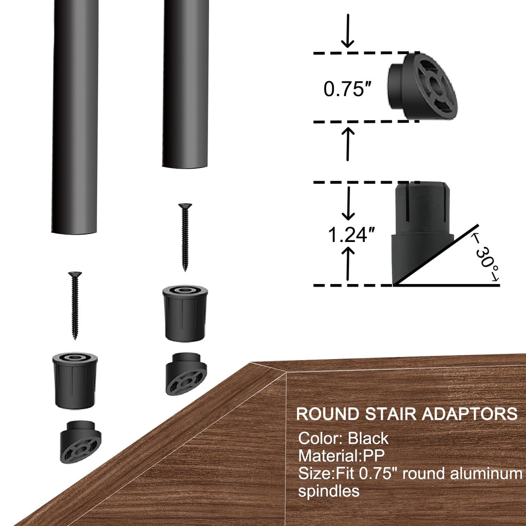 105 Pack 26" Black Aluminum Deck Balusters J34522