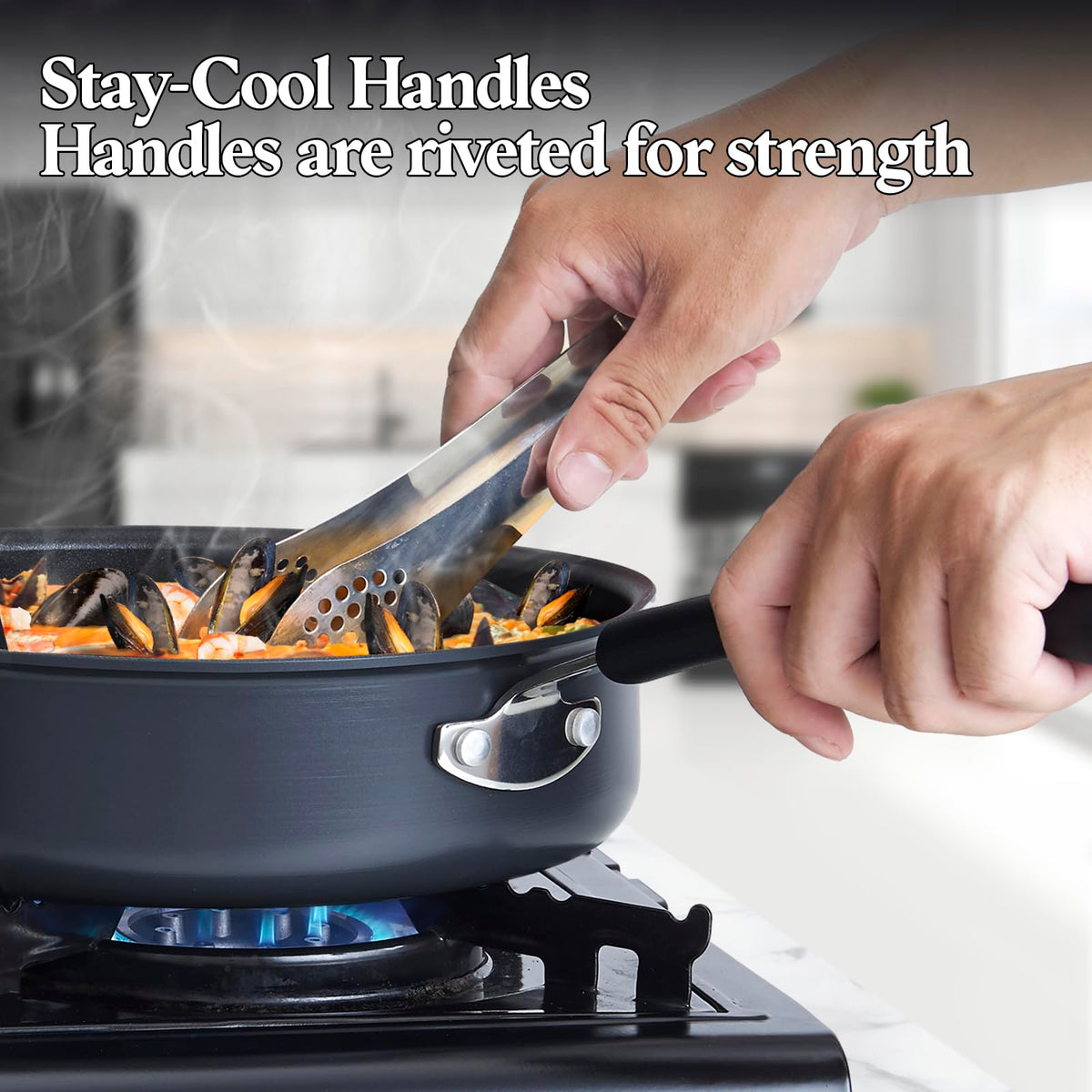 12 Piece Black Nonstick Hard Anodized Cookware Set A736885