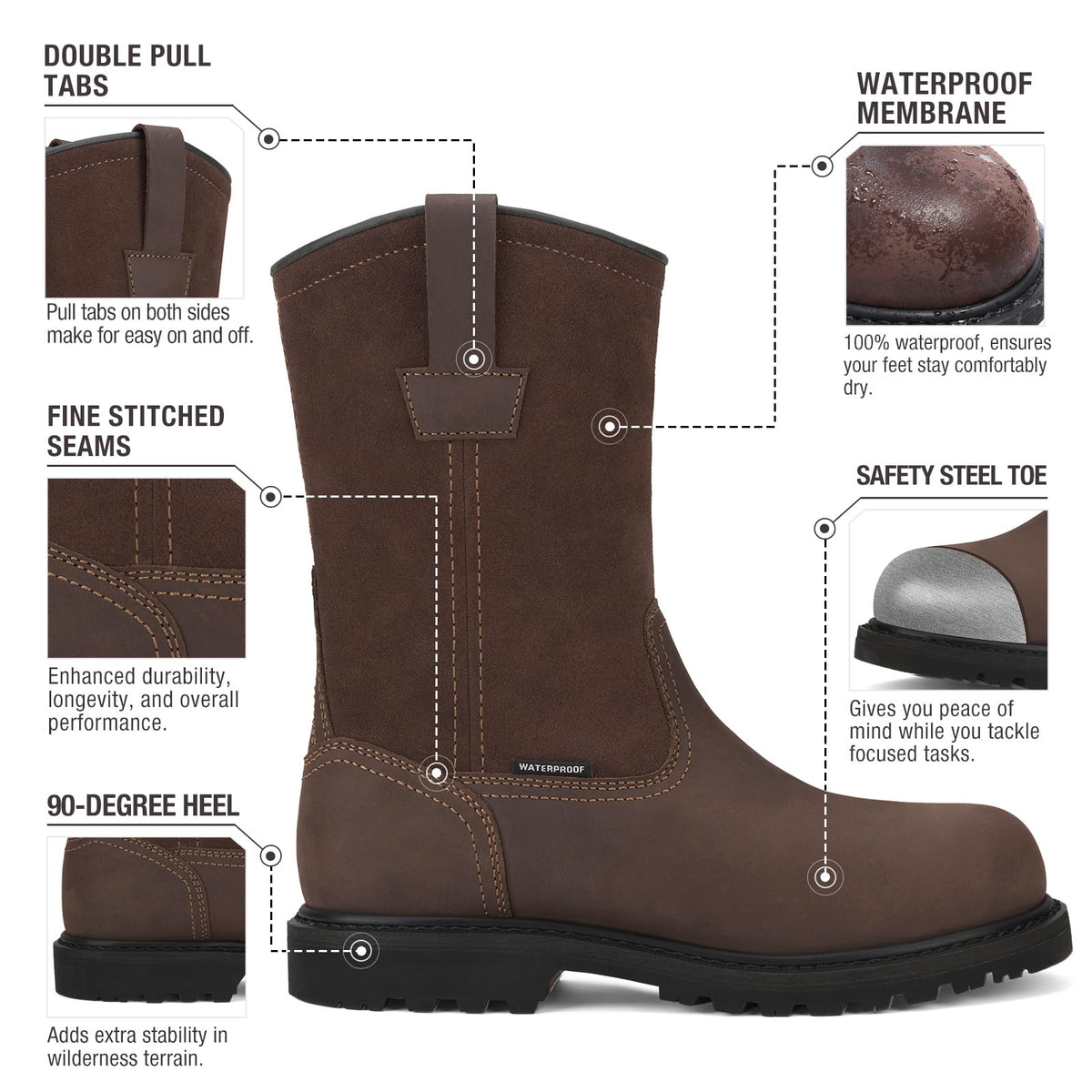Steel Toe Waterproof Work Boots Q967