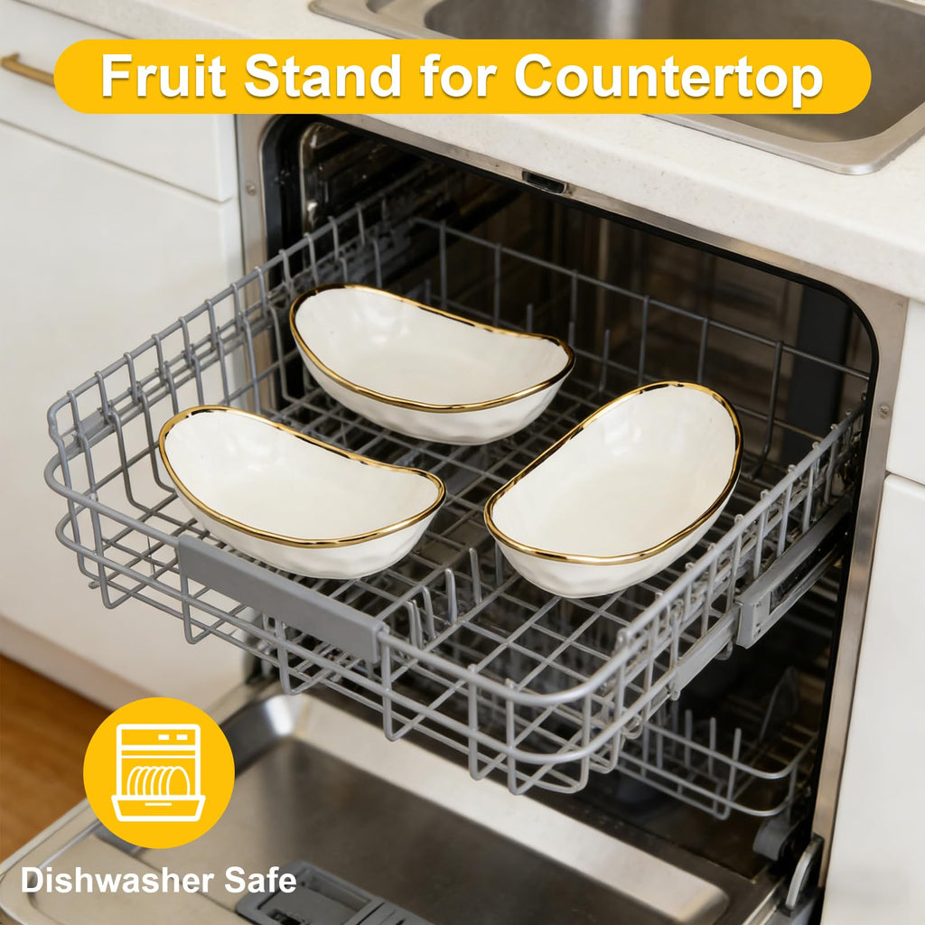 3-Tier Ceramic Fruit Bowl with Stand S17291