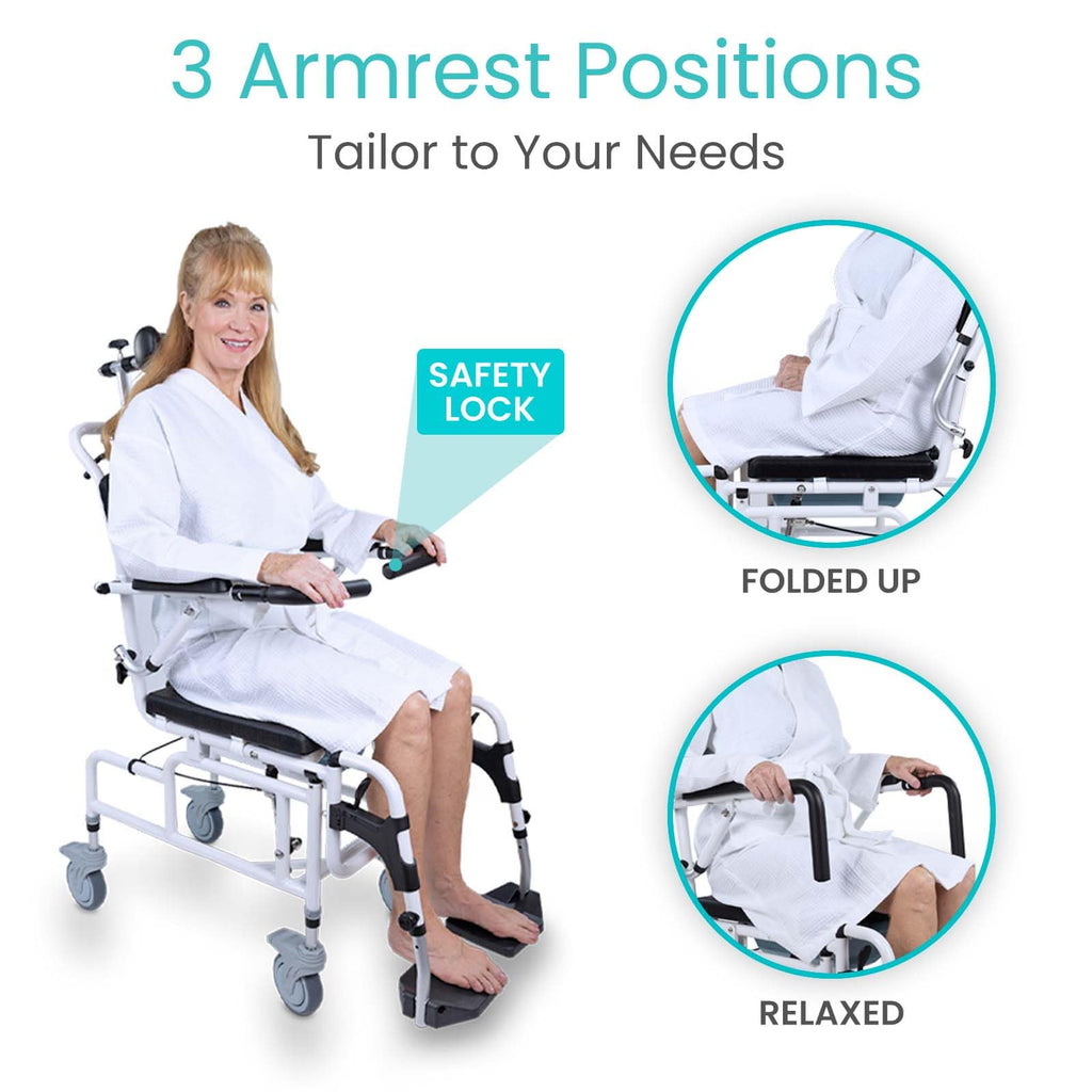 Reclining Shower Chair with Wheels T437964