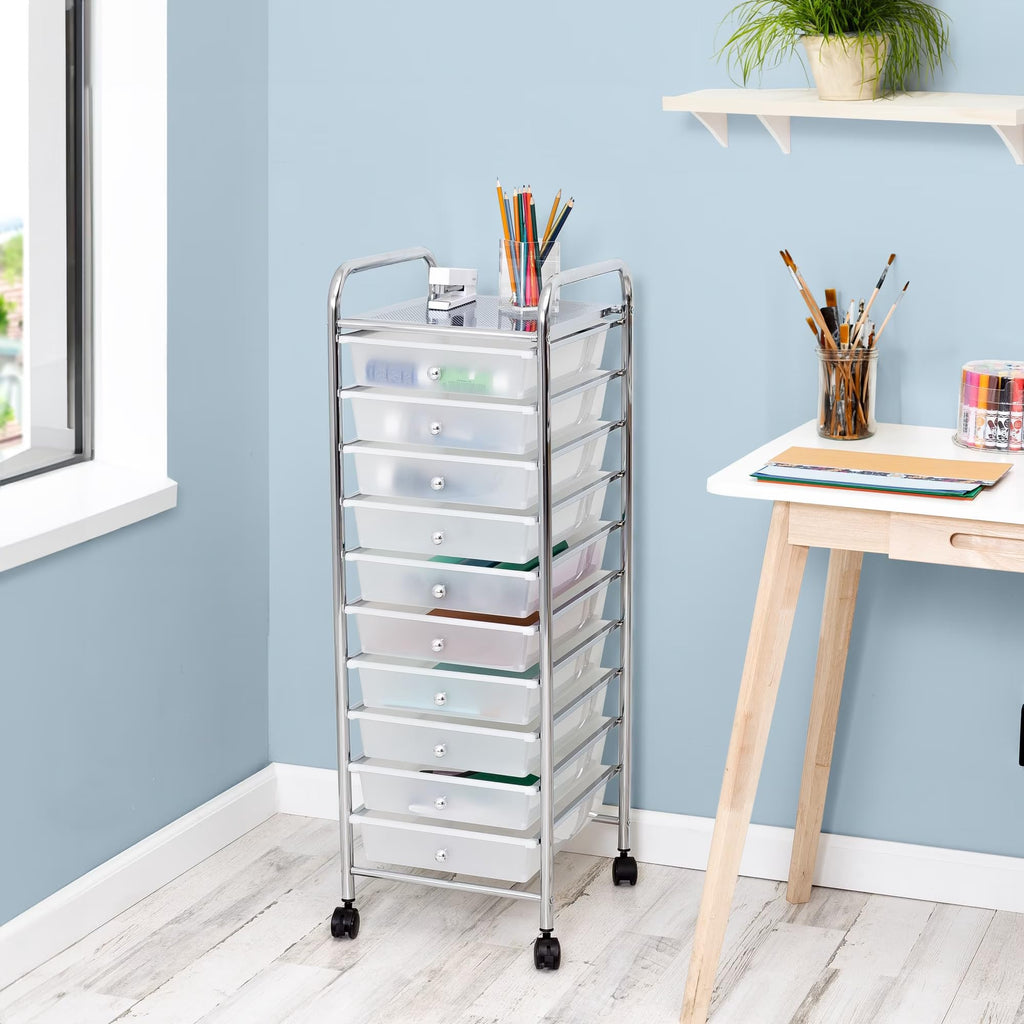 10 Drawer Rolling Craft Cart F235
