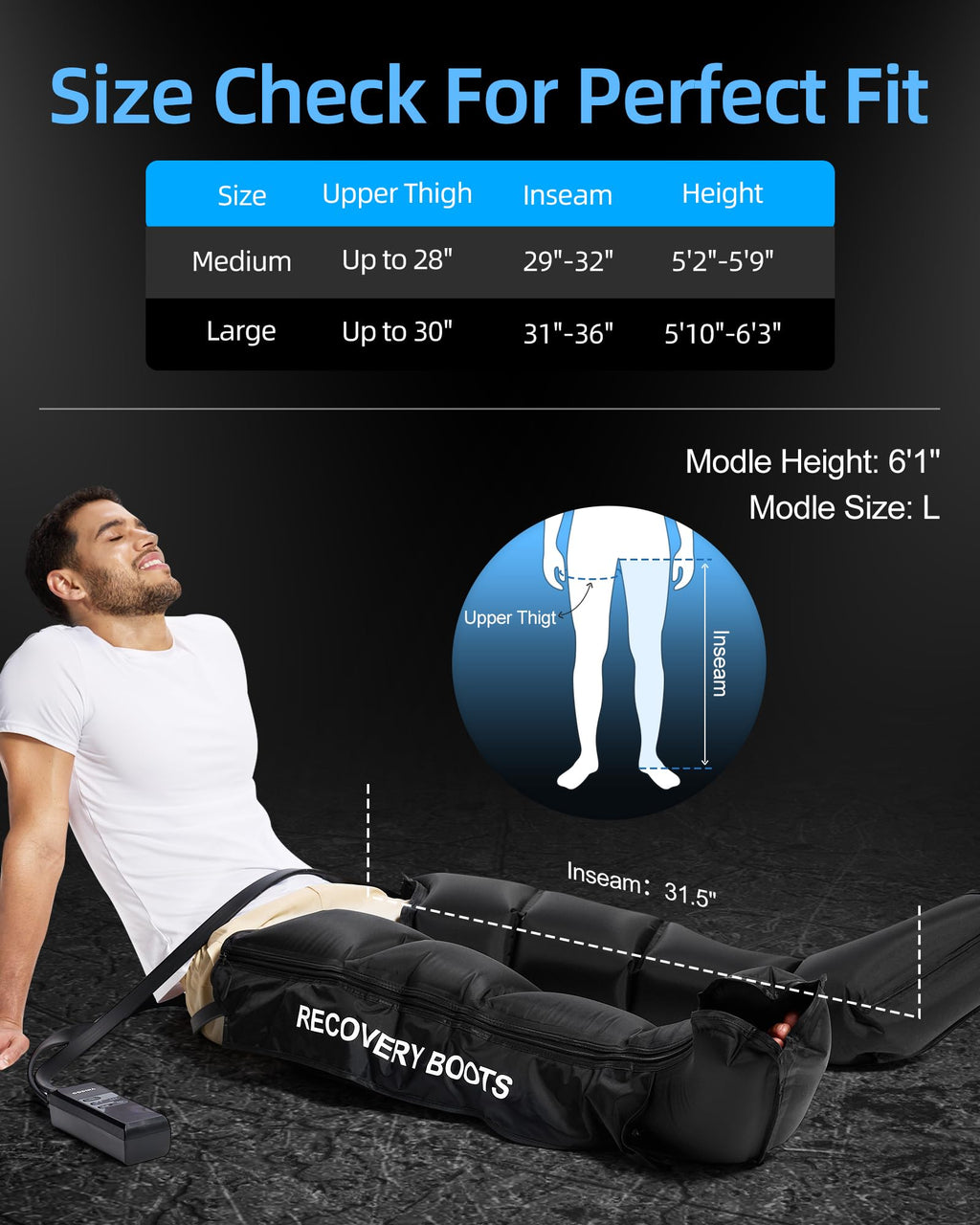 Air Leg Massager with Compression Boots R60622