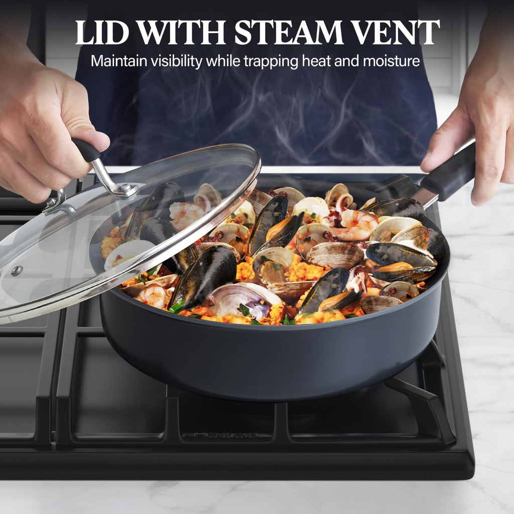 12 Piece Black Nonstick Hard Anodized Cookware Set A736885