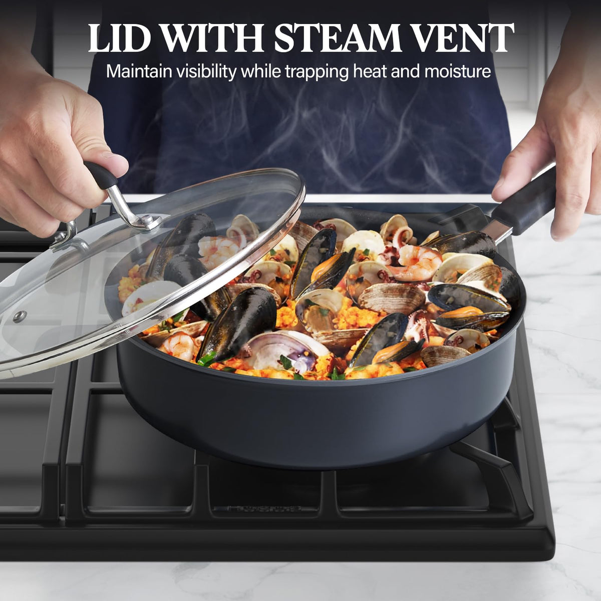 12 Piece Black Nonstick Hard Anodized Cookware Set A736885