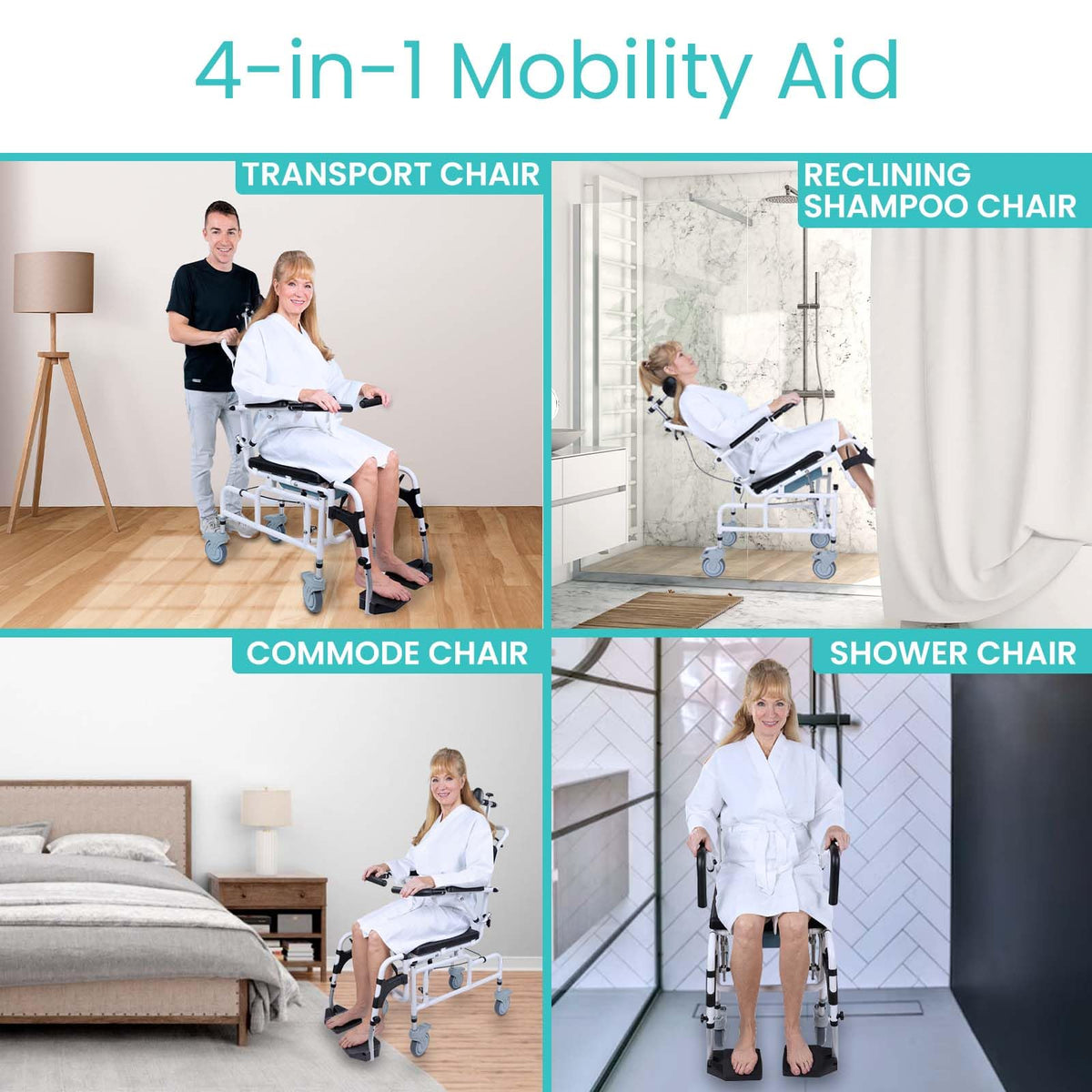 Reclining Shower Chair with Wheels T437964