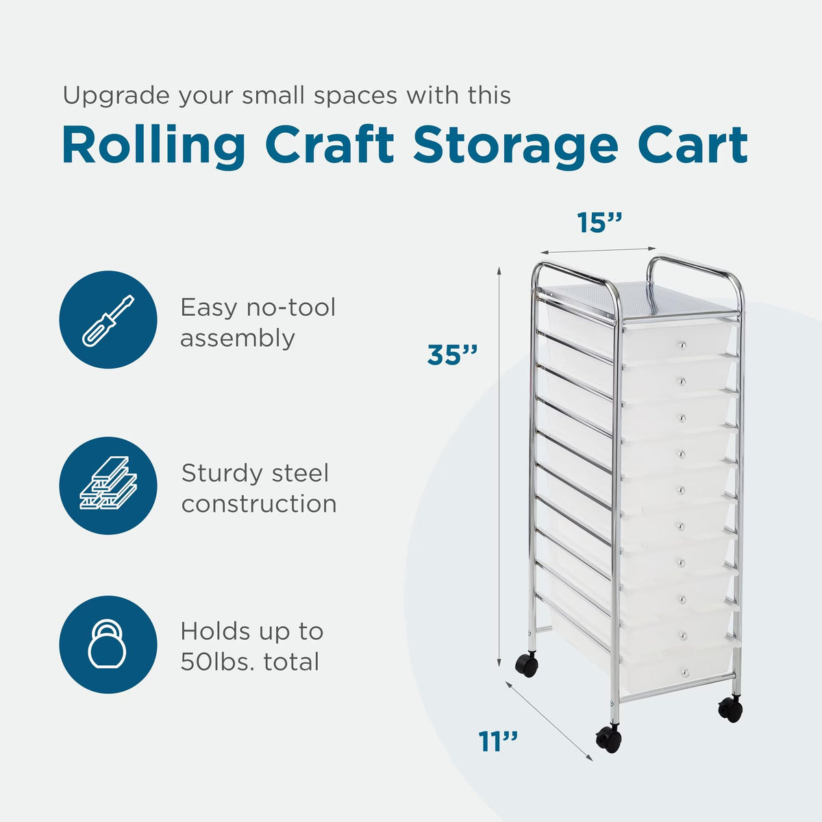10 Drawer Rolling Craft Cart F235