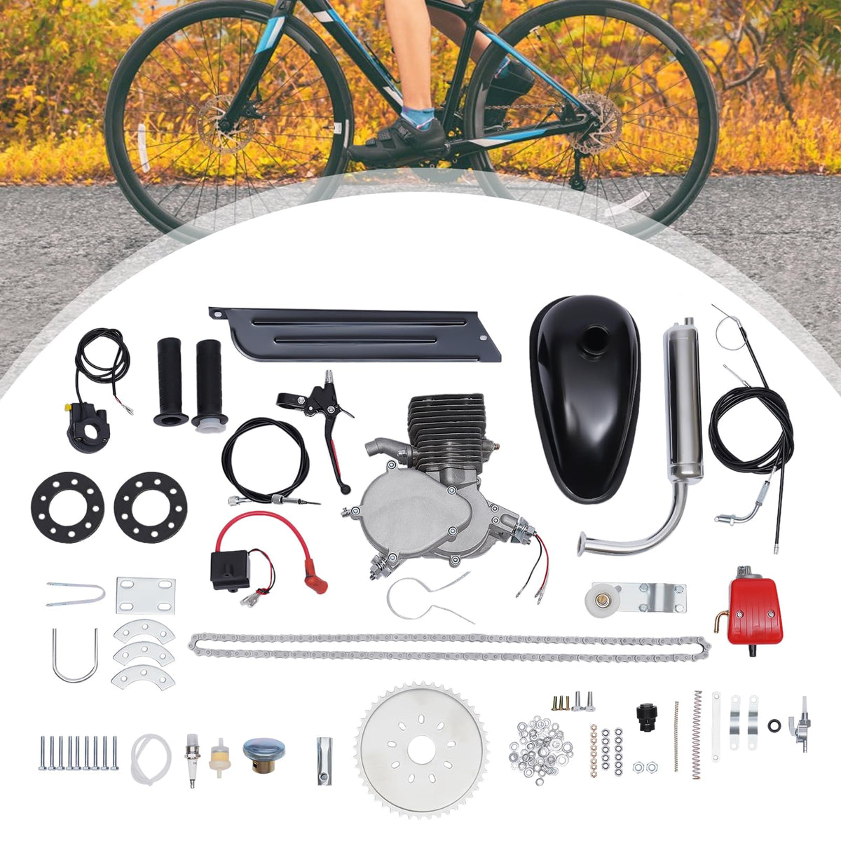 100CC 2-Stroke Bicycle Engine Kit with Air-Cooling C64886
