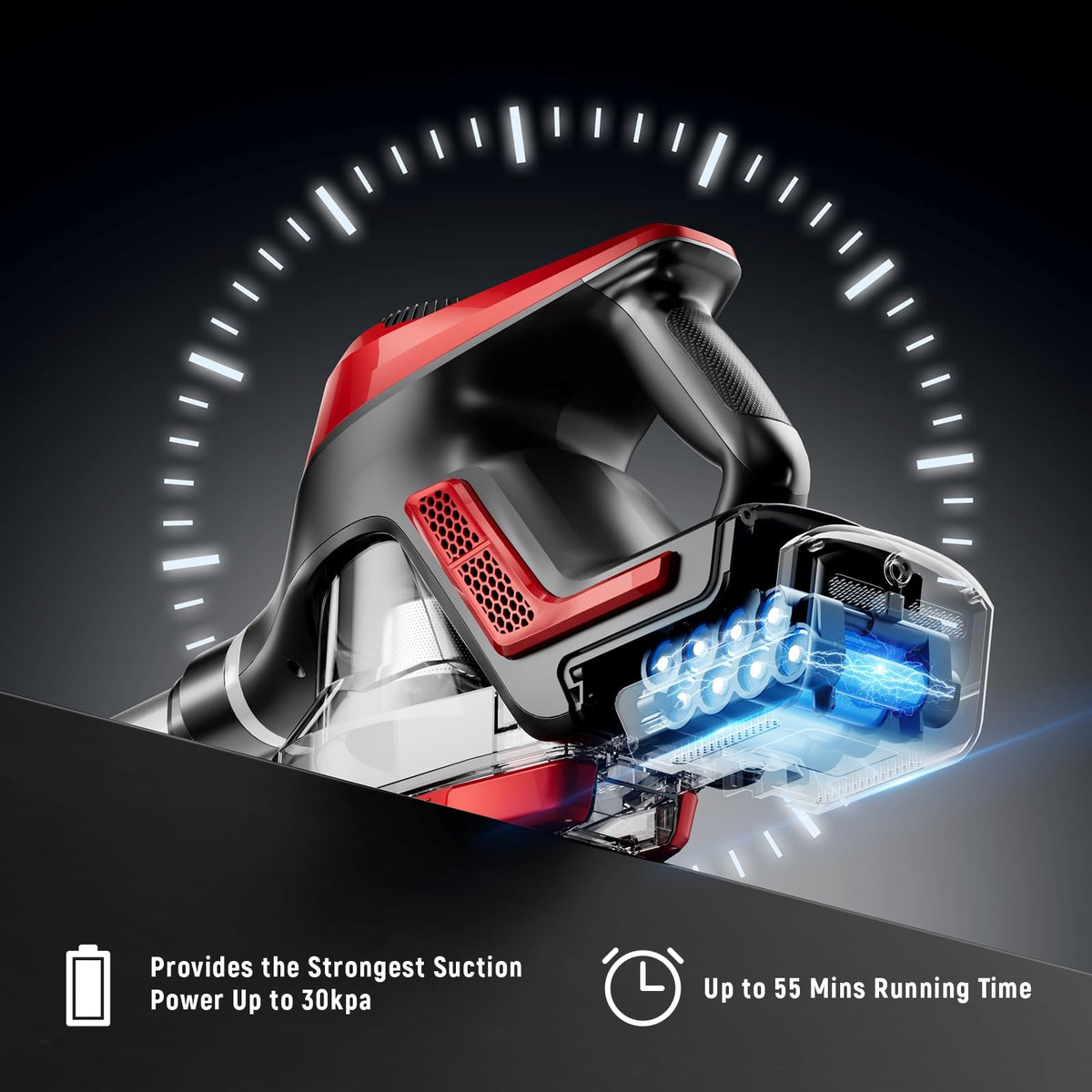 Cordless Stick Vacuum 45Kpa 1.5L Lightweight Handheld Vacuum E77810