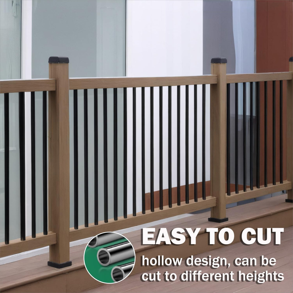 105 Pack 26" Black Aluminum Deck Balusters J34522