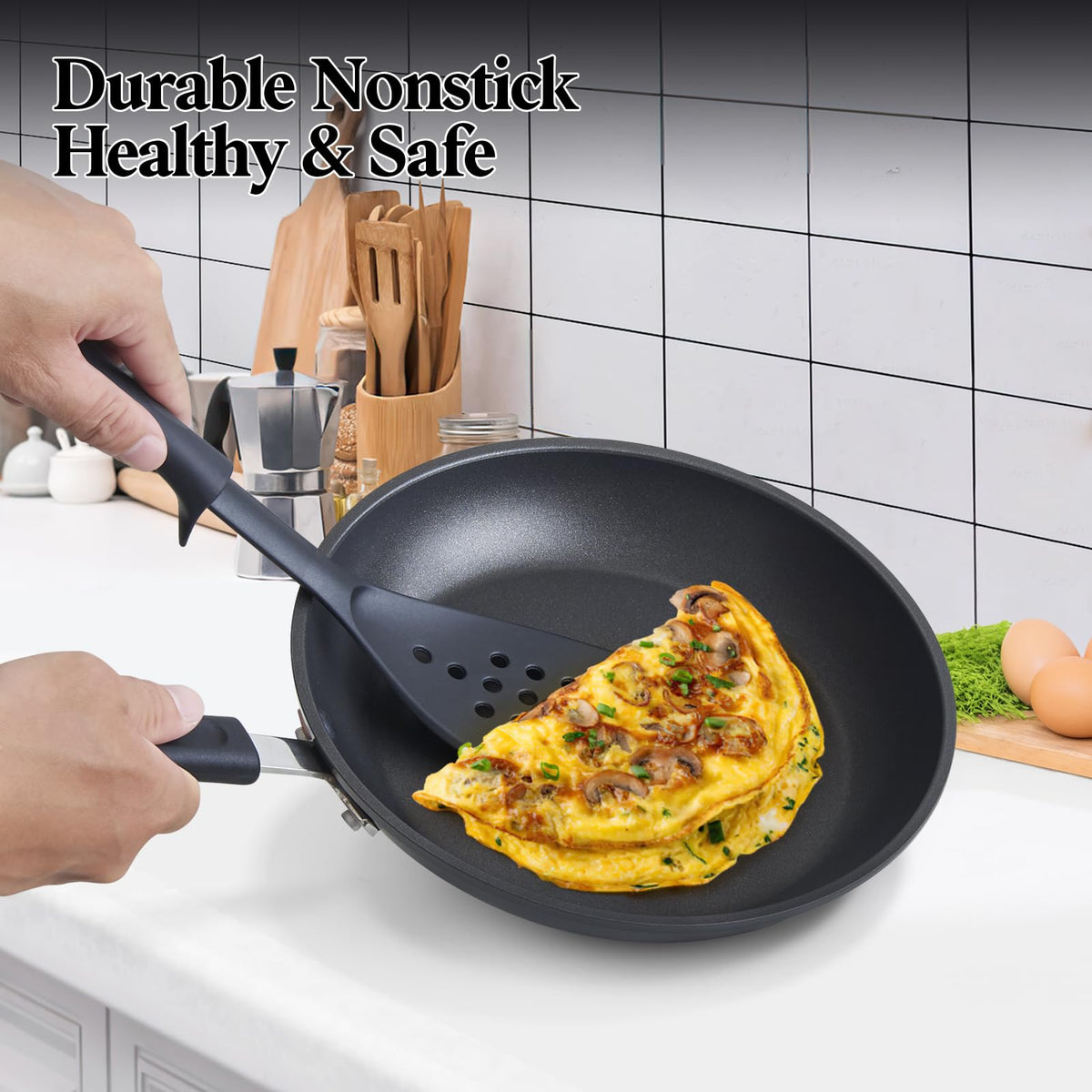 12 Piece Black Nonstick Hard Anodized Cookware Set A736885