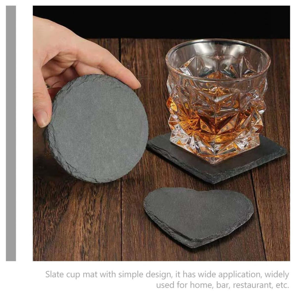 12 Pc Natural Stone Coasters with Non Slip Bottom S54623
