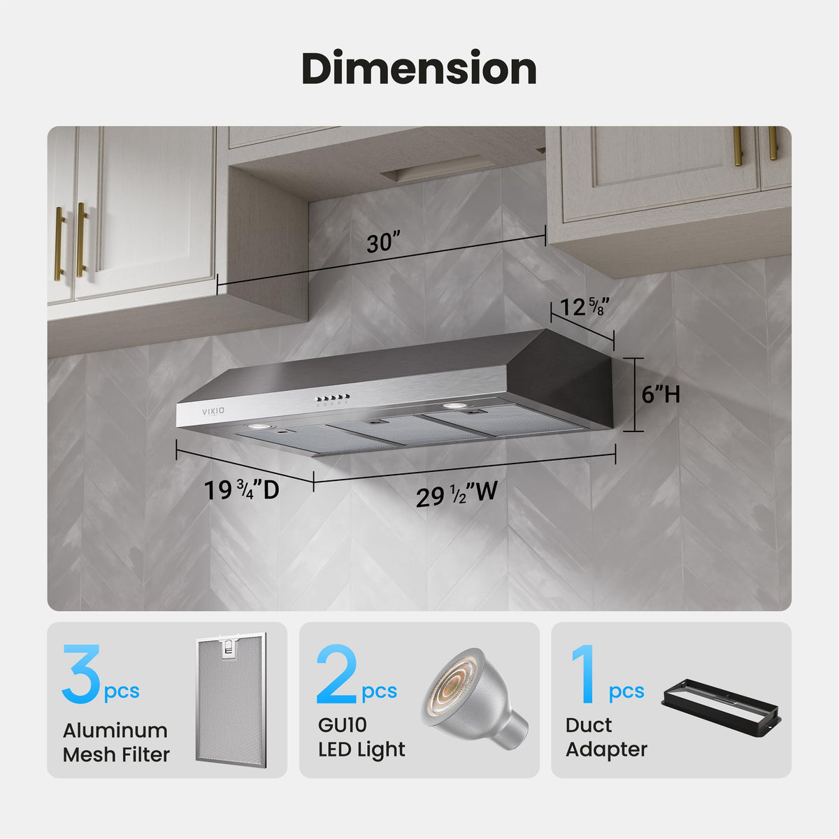 30 Inch 1200 CFM Stainless Steel Under Cabinet Range Hood N5279
