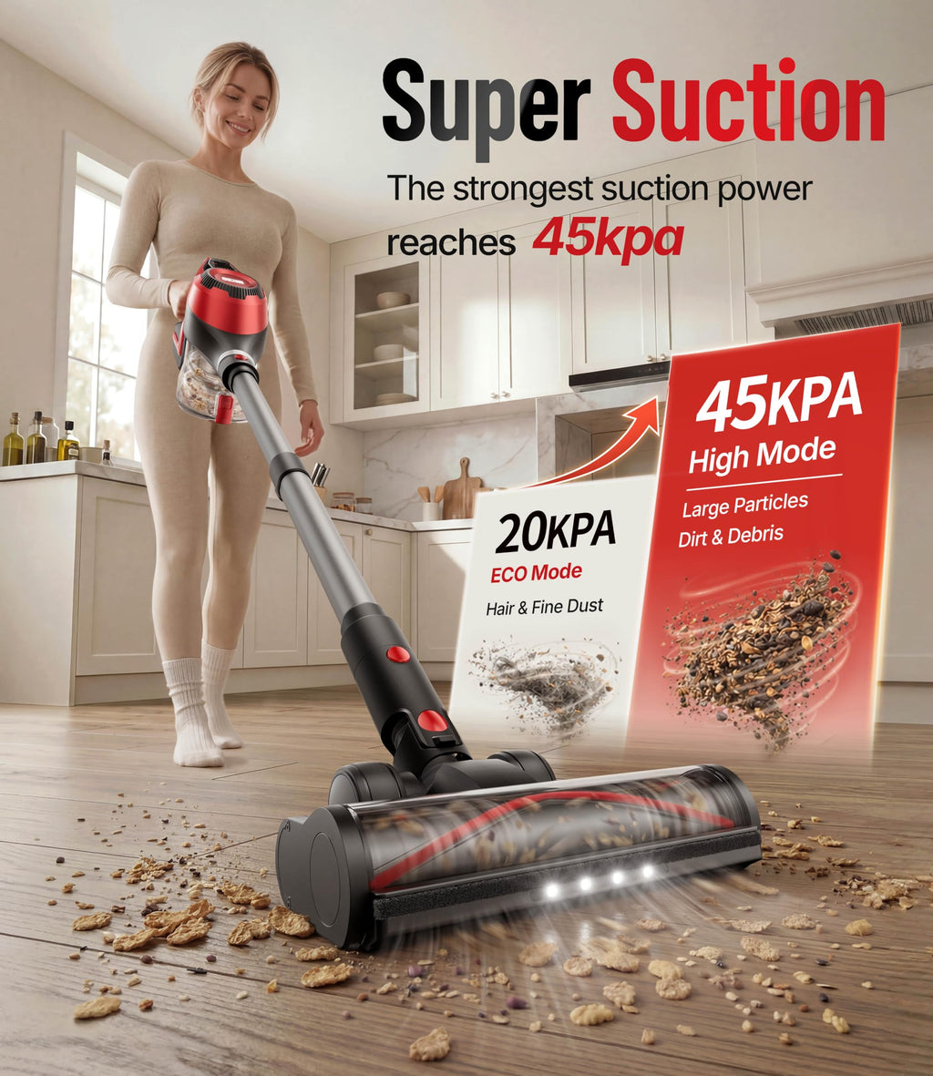Cordless Stick Vacuum 45Kpa 1.5L Lightweight Handheld Vacuum E77810