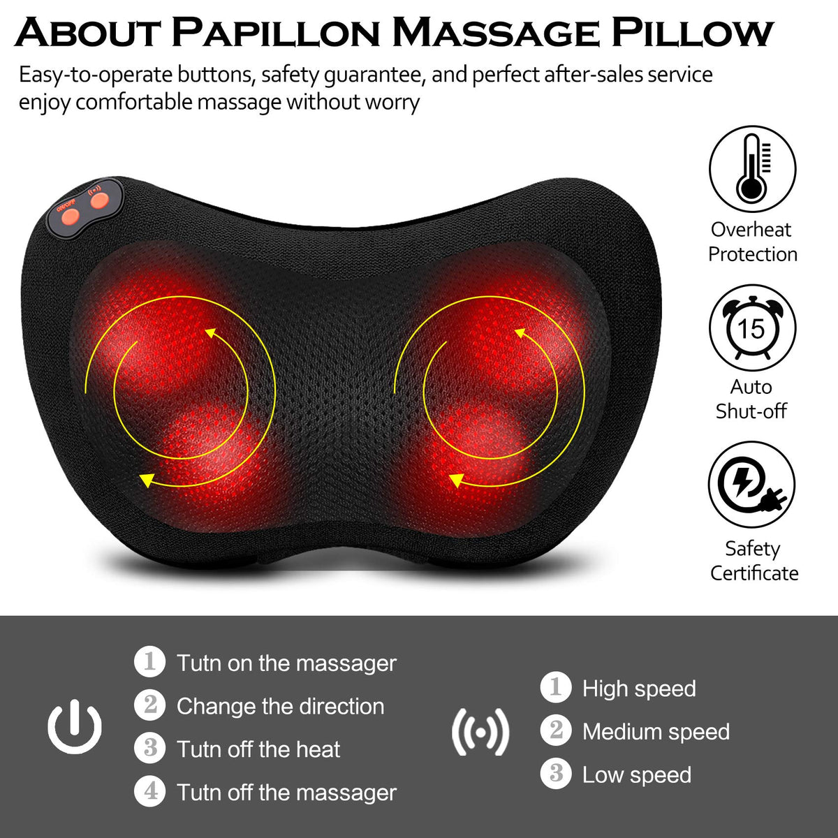 Black Shiatsu Back Massager with Heat V219159