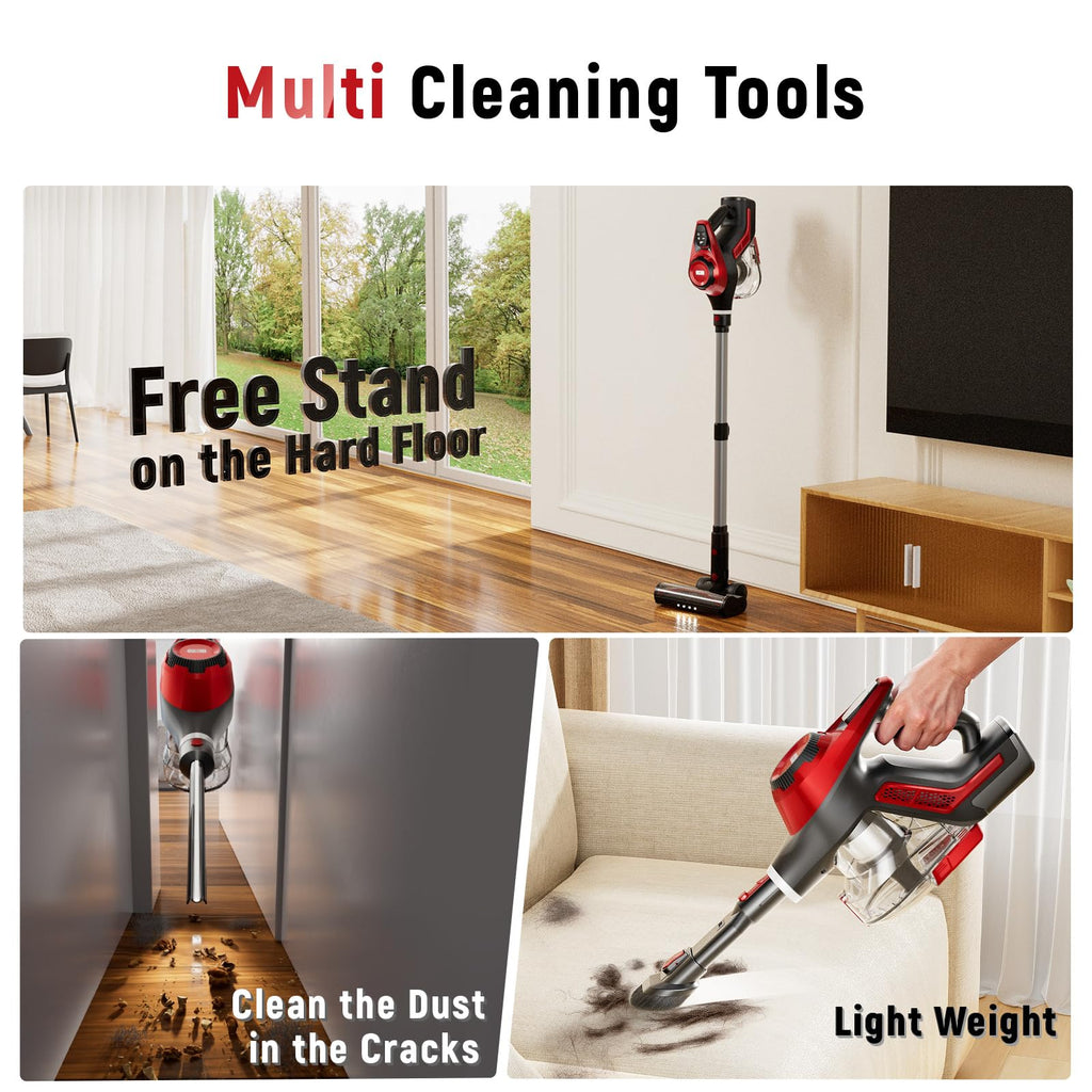 Cordless Stick Vacuum 45Kpa 1.5L Lightweight Handheld Vacuum E77810