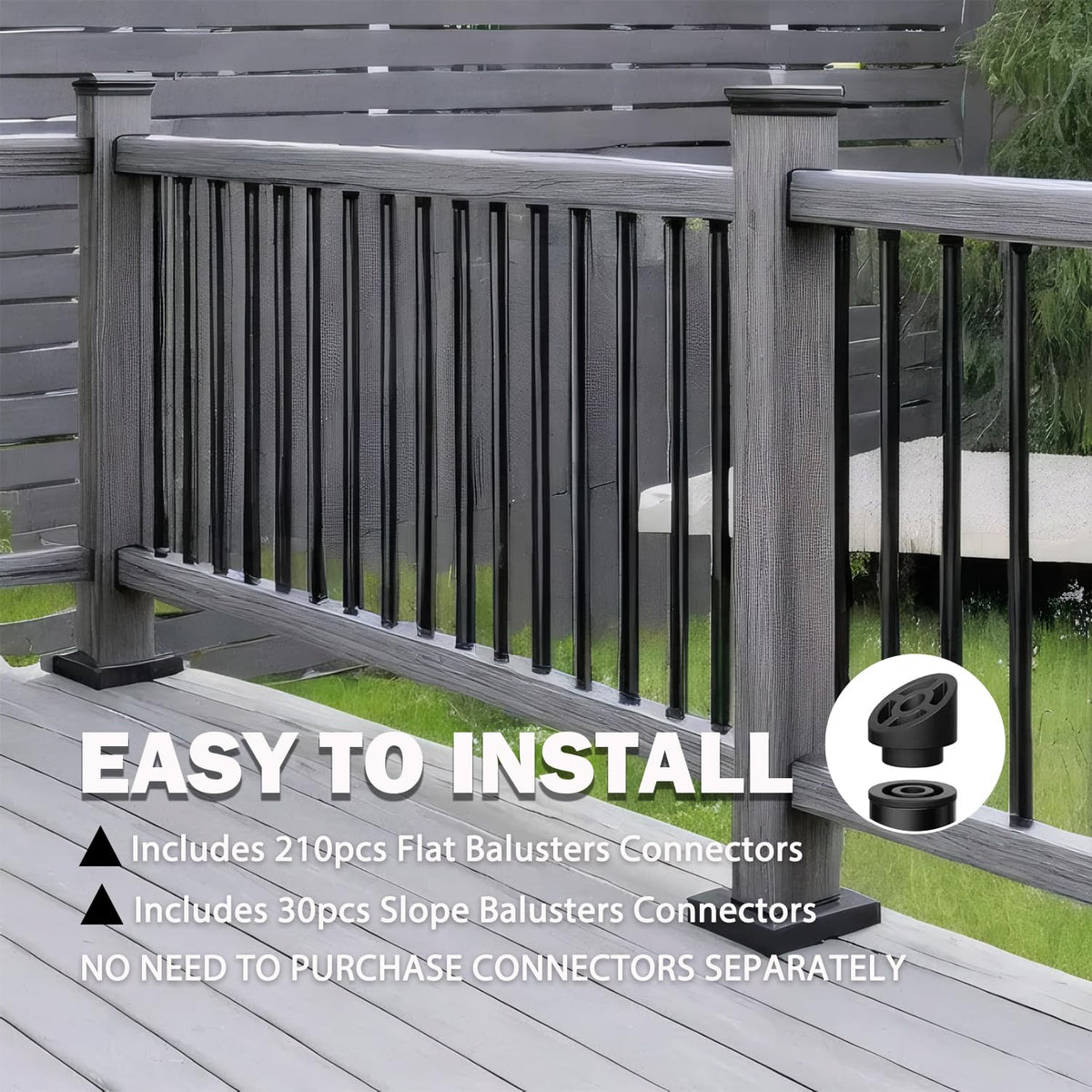 105 Pack 26" Black Aluminum Deck Balusters J34522