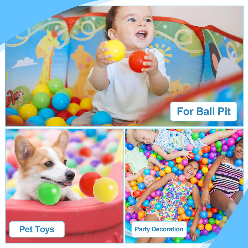 100pcs BPA Free Crush Proof Plastic Ball Pit Balls with Net Bag G586