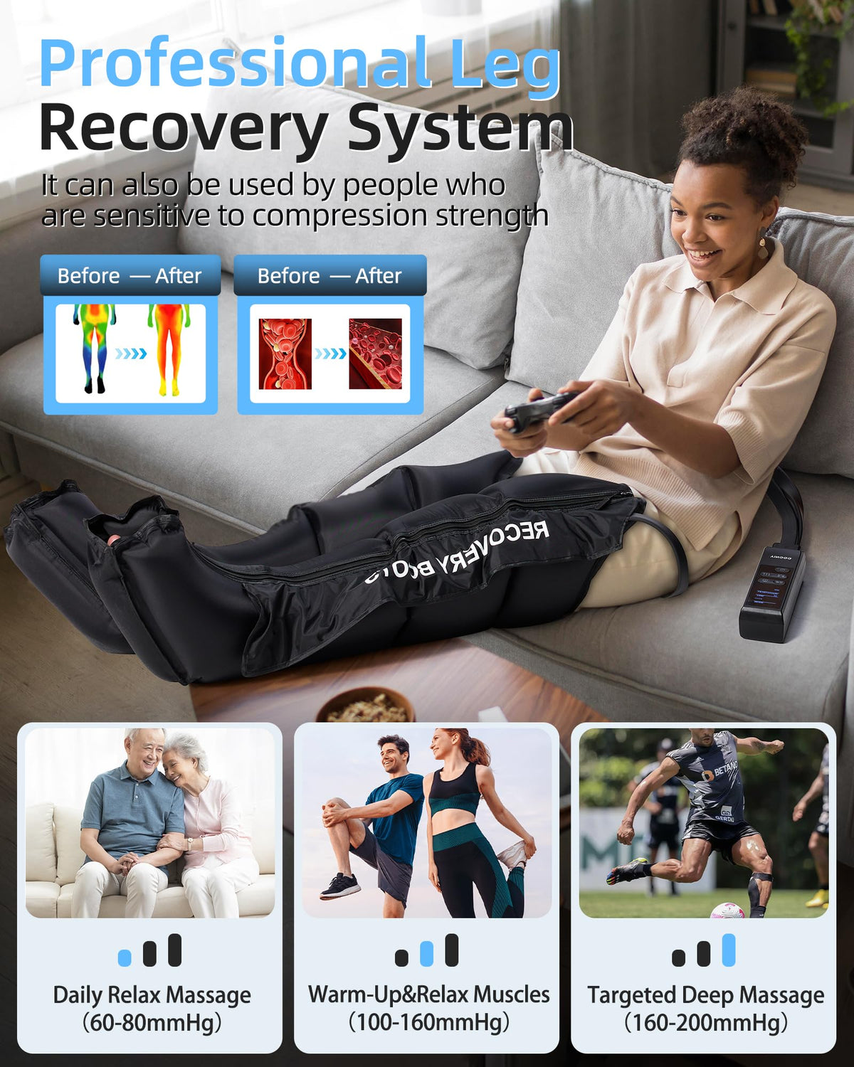 Air Leg Massager with Compression Boots R60622