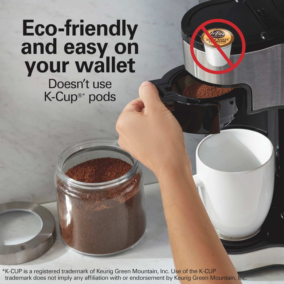 2-Way Coffee Maker, Single-Serve and 12-Cup Pot, Black/Stainless Steel J217830