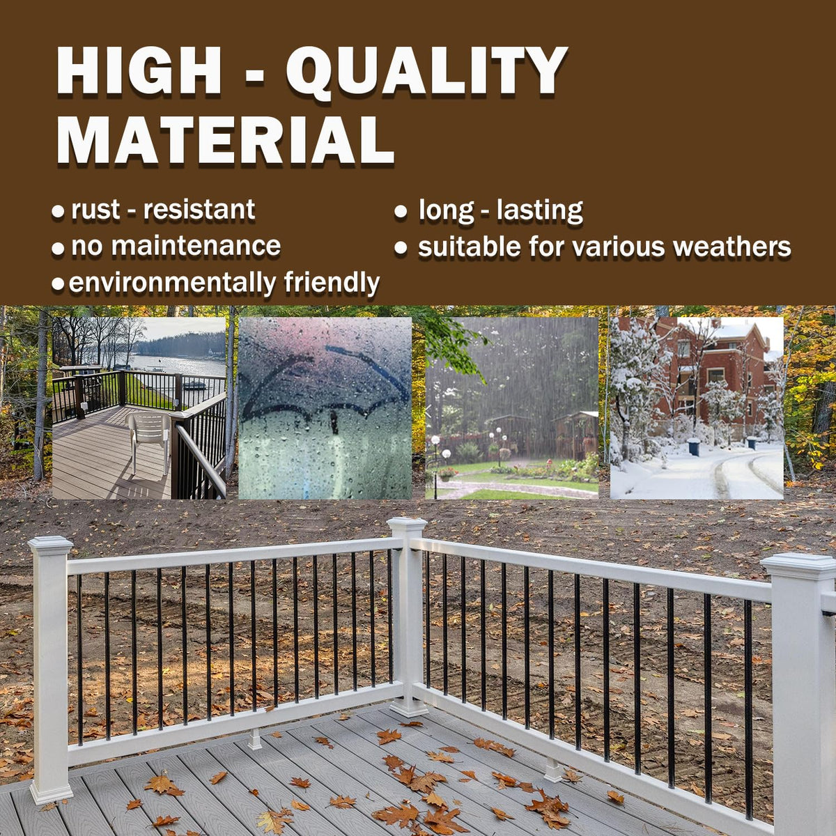 105 Pack 26" Black Aluminum Deck Balusters J34522