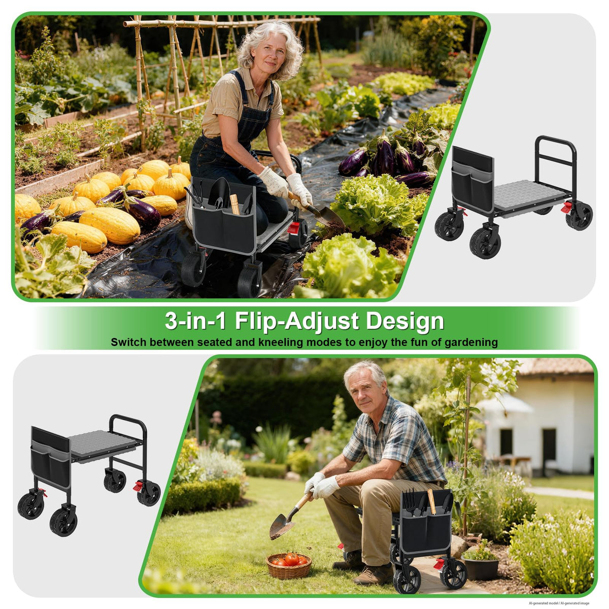 Rolling Garden Kneeler and Seat E56592