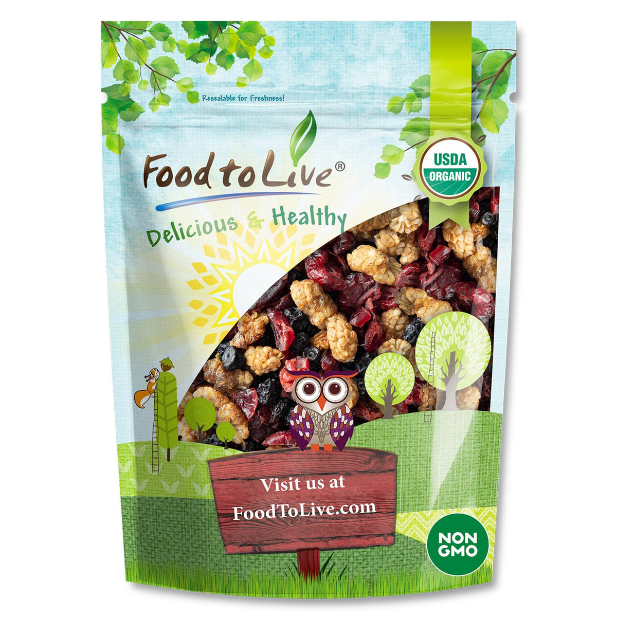 Organic Dried Berries Mix, 8 Ounces J980