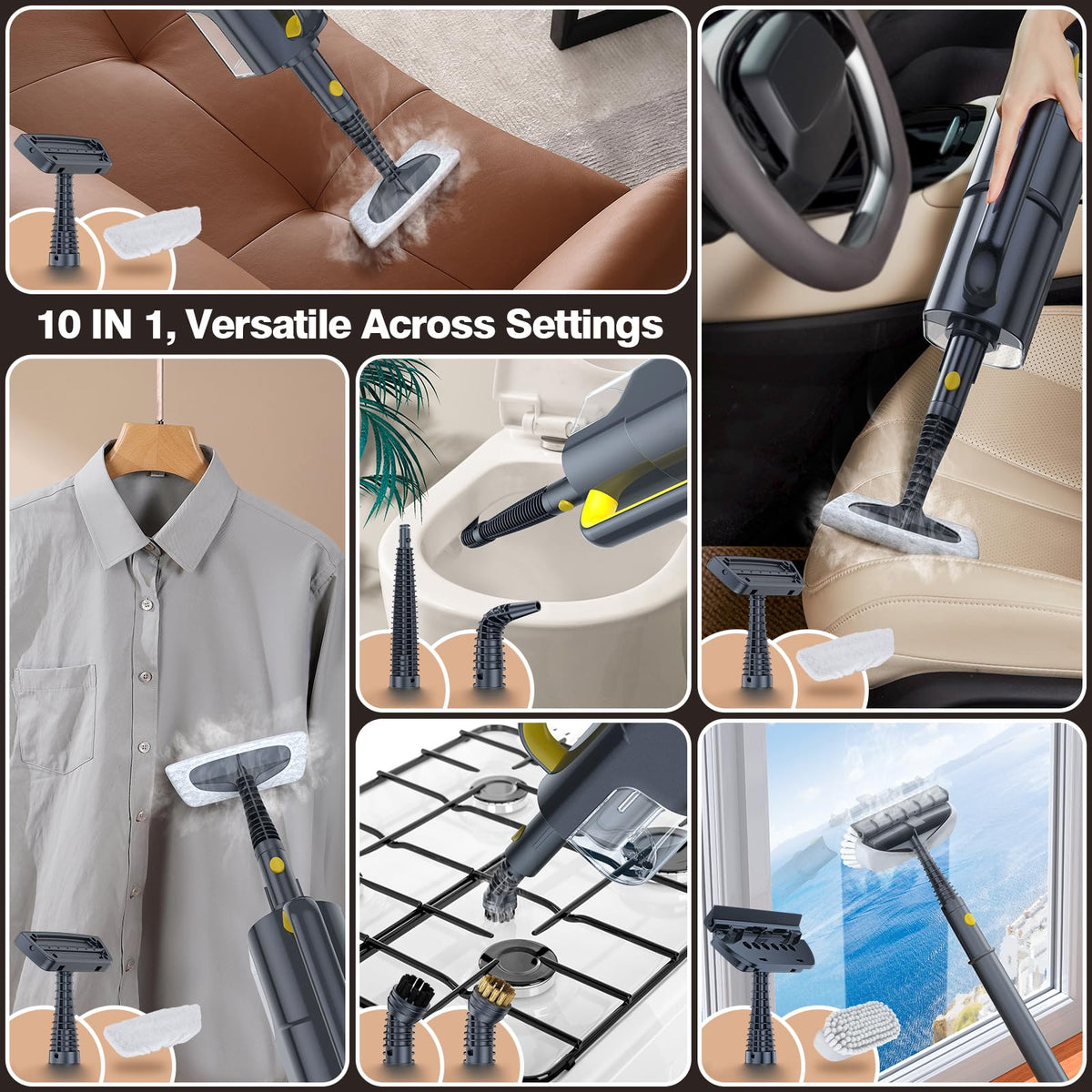 10-in-1 Detachable Handheld Steam Cleaner N2515