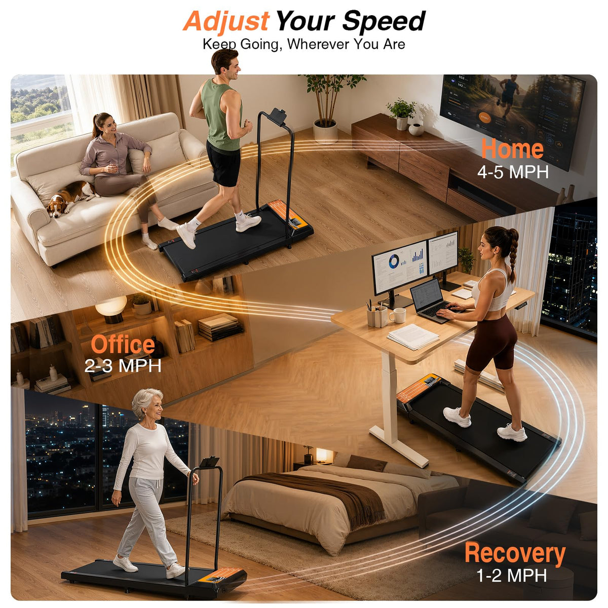 Walking Treadmill Pad with Adjustable 8% X892439